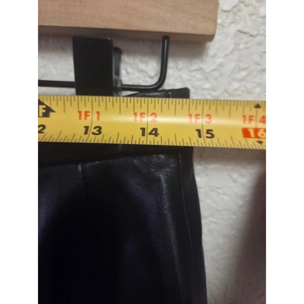 Vintage 90s‎ Liz Claiborne Collection Black Leather Pencil Skirt Size 12